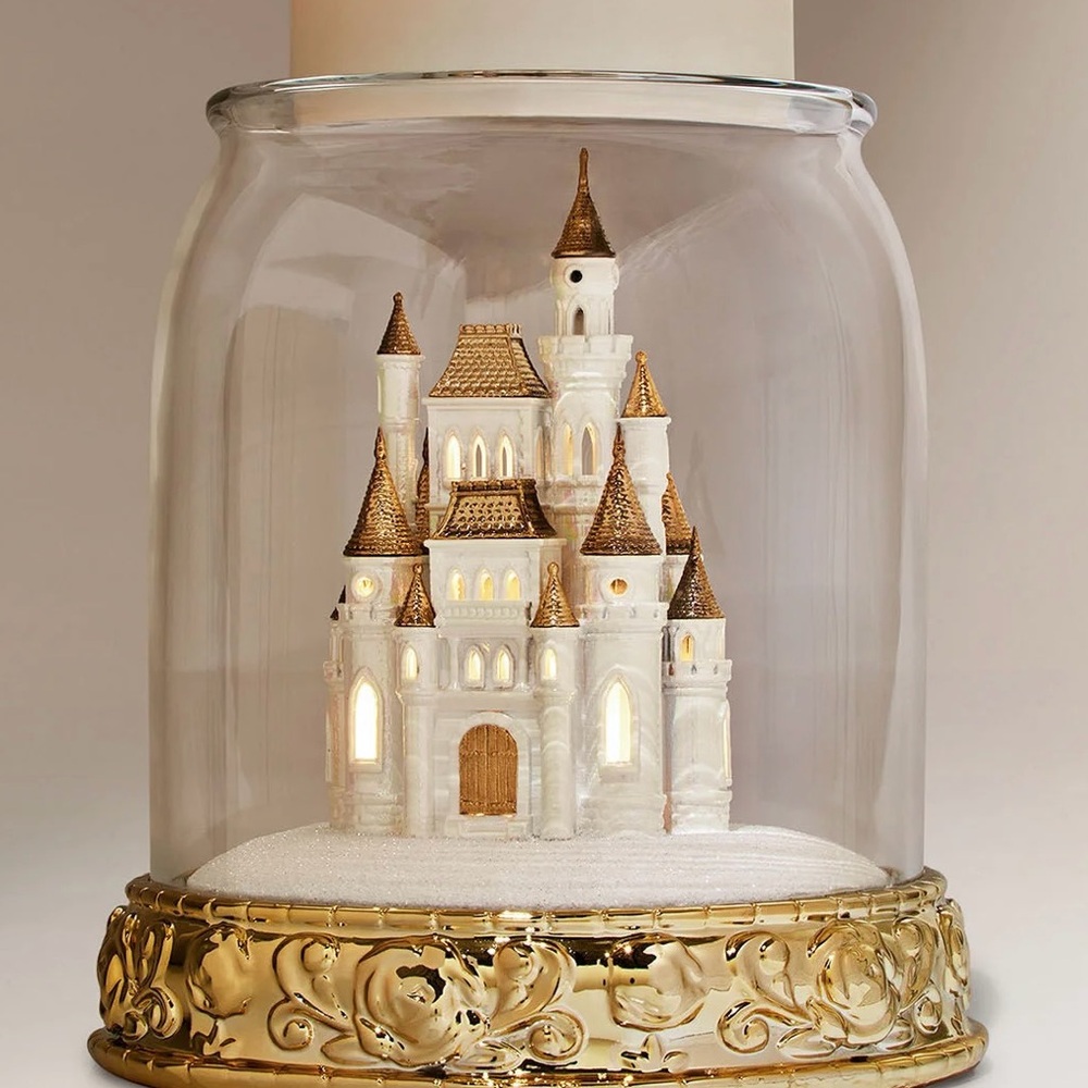 SOLD - DISNEY LIMITED EDITION ELEGANT CASTLE CANDLE HOLDER WITH GOLD ACCENTS